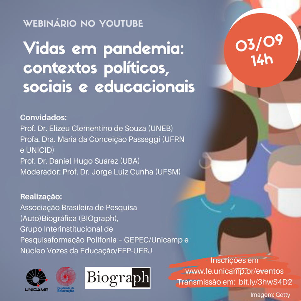 Unicamp promove webinário "Vidas em pandemia: contextos políticos, sociais e educacionais"