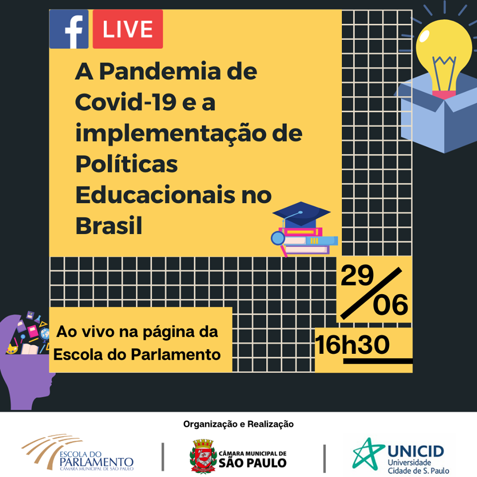 Implementação de políticas educacionais no contexto da pandemia é tema de live da Escola do Parlamento