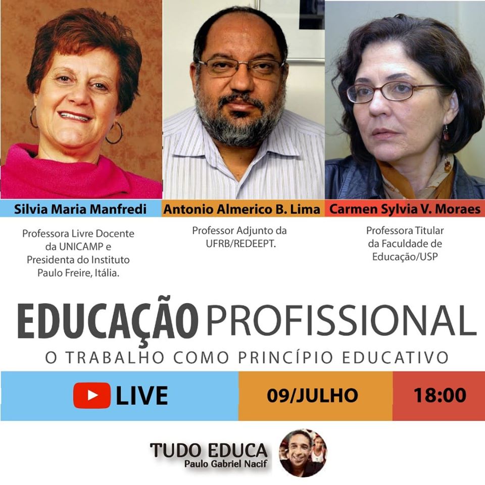 Educação profissional será debatida em live
