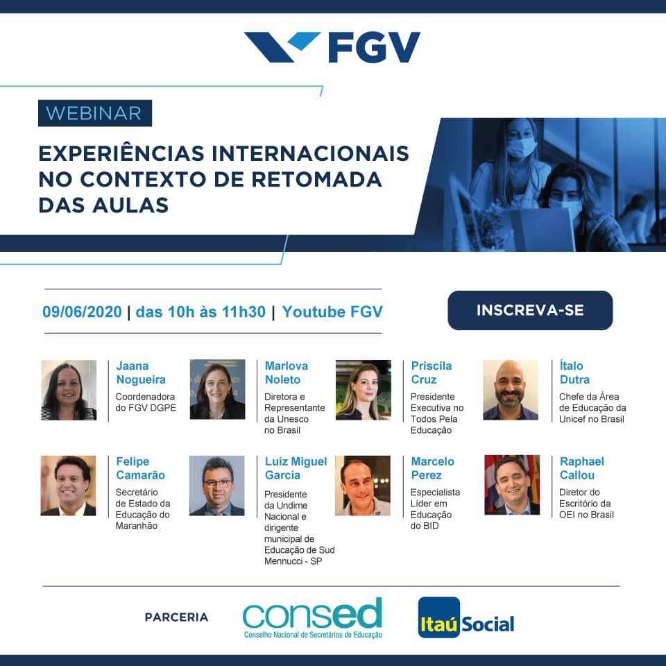 FGV debate experiências internacionais no contexto de retomada das aulas 