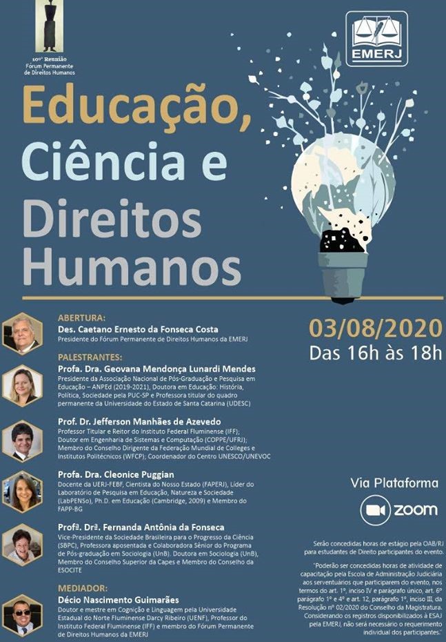 Webinário debate “Educação, Ciência e Direitos Humanos“